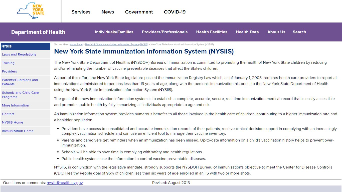 New York State Immunization Information System (NYSIIS)